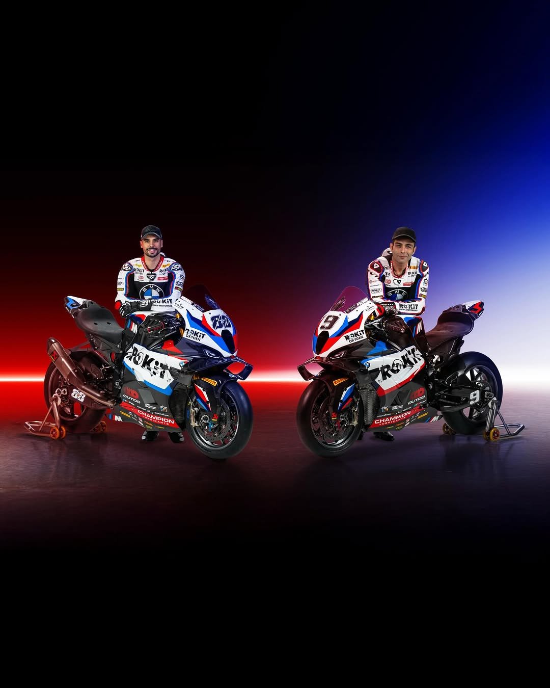 Photo shared by BMW Motorrad Motorsport on February 18, 2026 tagging @petrux9, @88migueloliveira, @worldsbk, @bmwmotorrad, and @rokitbmwmotorradworldsbk. May be an image of racing vehicles, dirt bike, motorcycle, helmet, scooter and text.