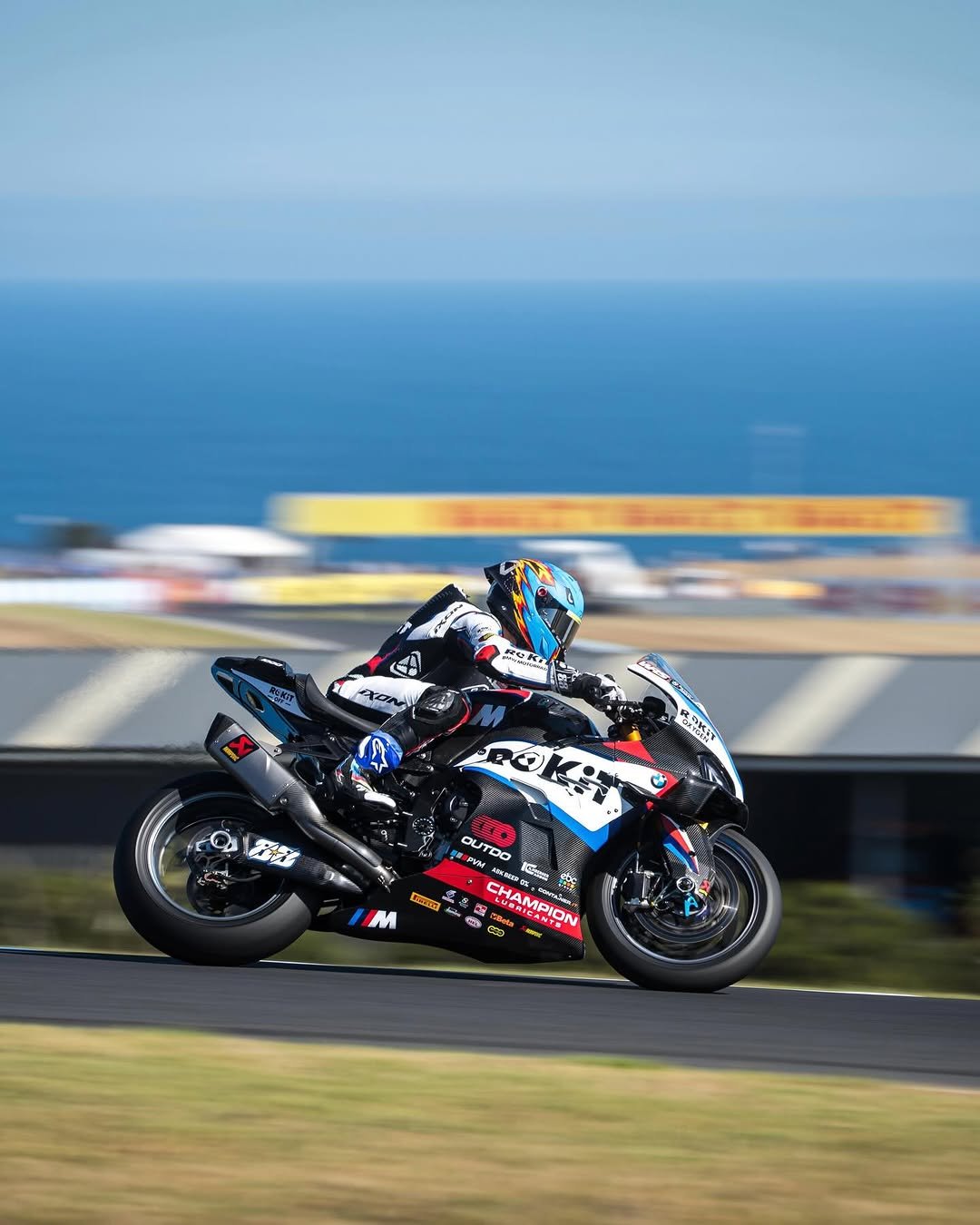 Photo shared by BMW Motorrad Motorsport on February 20, 2026 tagging @88migueloliveira, @bmwmotorradaus, @bmwmotorrad, and @rokitbmwmotorradworldsbk. May be an image of racing vehicles, motorcycle, helmet and text.