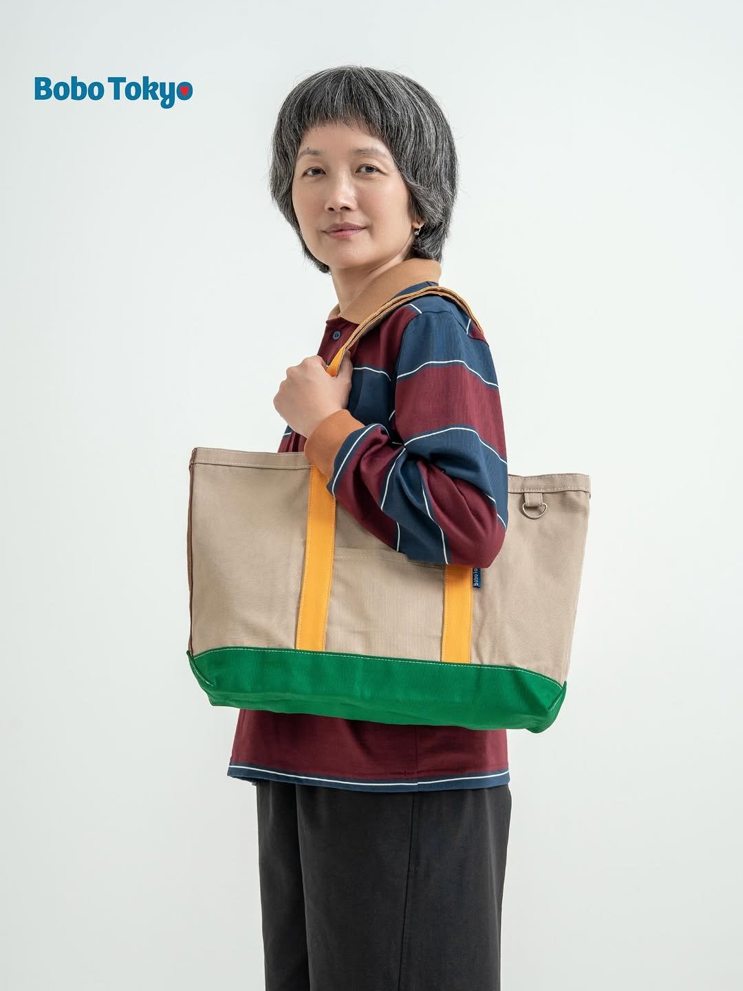 Photo by BOBO TOKYO on March 26, 2026. May be an image of tool bag, drawstring, sling, grocery bag and text.