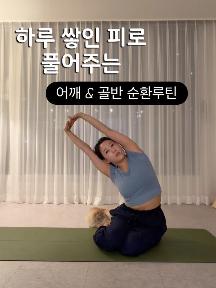 bomi_slim_fit 게시물 이미지: 오늘 라이브요가에서 
굳어있던 어깨랑 골반을 
부드럽게 풀어주는 순환요가...