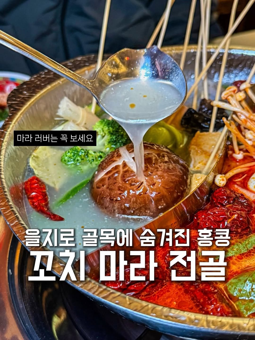 bonge_o0o_food 게시물 이미지: 저장공유✈️ 을지로 신상! 홍콩 낭만 마라전골,,

힙지로 골목을 지나가다 
어딘가...