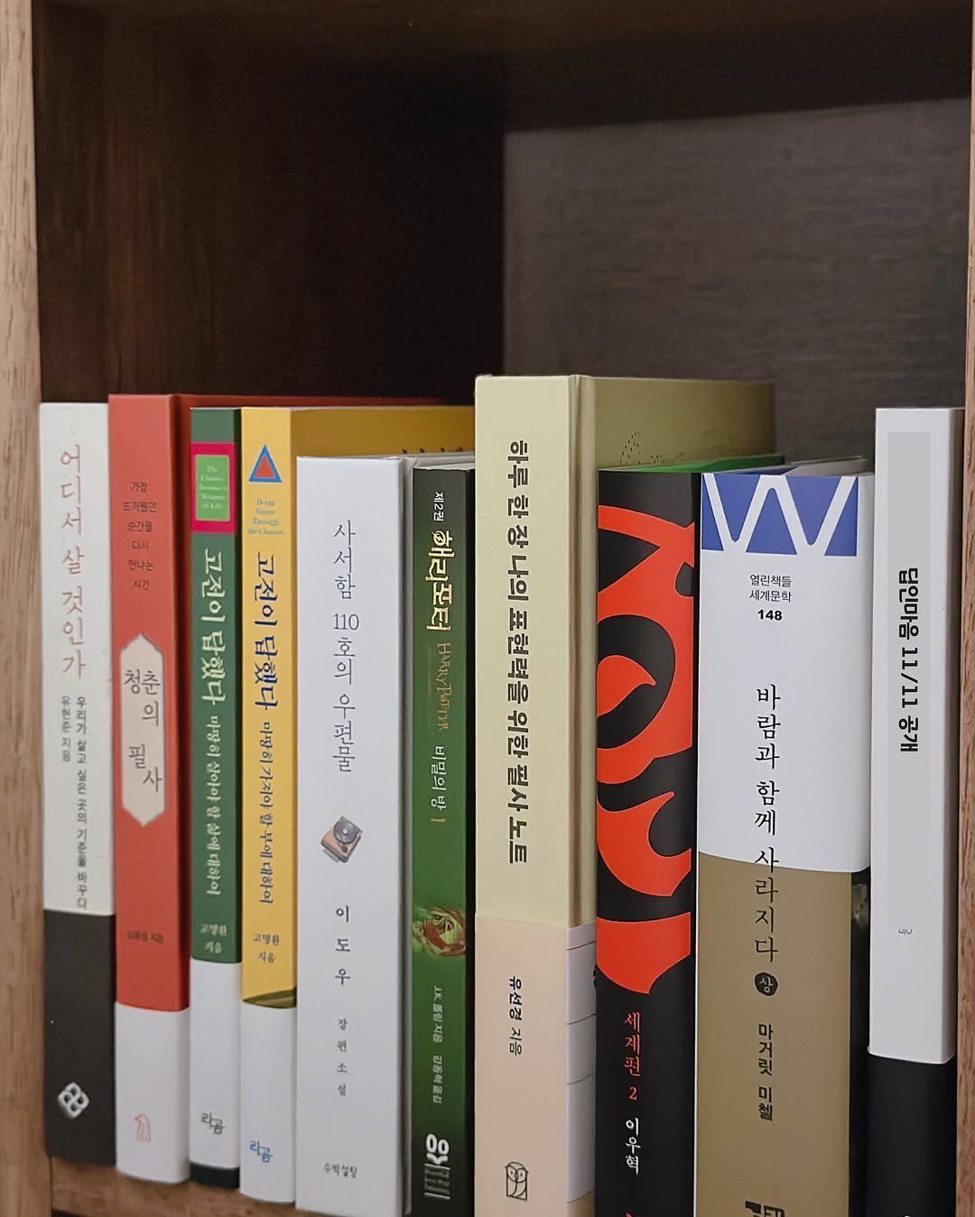 Photo by 지예책장 on November 06, 2025. May be an image of magazine, book, shelf and text.