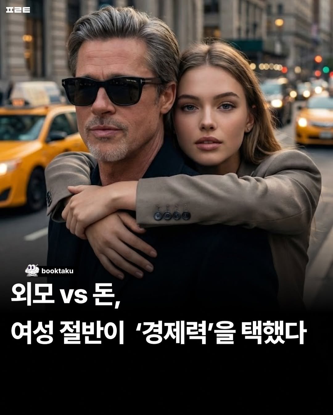 Photo by 북타쿠 | 종합 1위 작가와 책친놈 4인조 이야기📚 on December 10, 2025. May be an image of one or more people and text that says 'ㅍㄹ트 booktaku 외모 vs 외모vs돈, 돈, 여성 절반이 '경제력'을 택했다'.