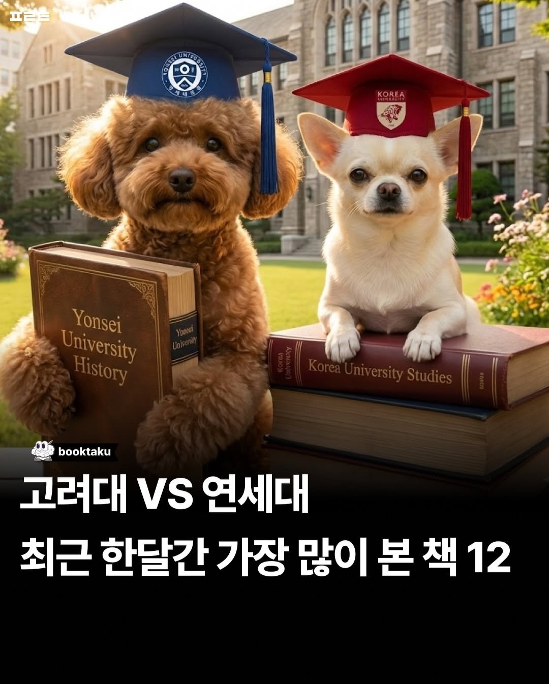 Photo by 북타쿠 | 종합 1위 작가와 책친놈 4인조 이야기📚 on December 04, 2025. May be an image of text that says '프럽을 O 샌너 KOREA Yonsei University booktaku 고려대 vs 연세대 최근 한달간 가장 많이 본 본책12 책'.