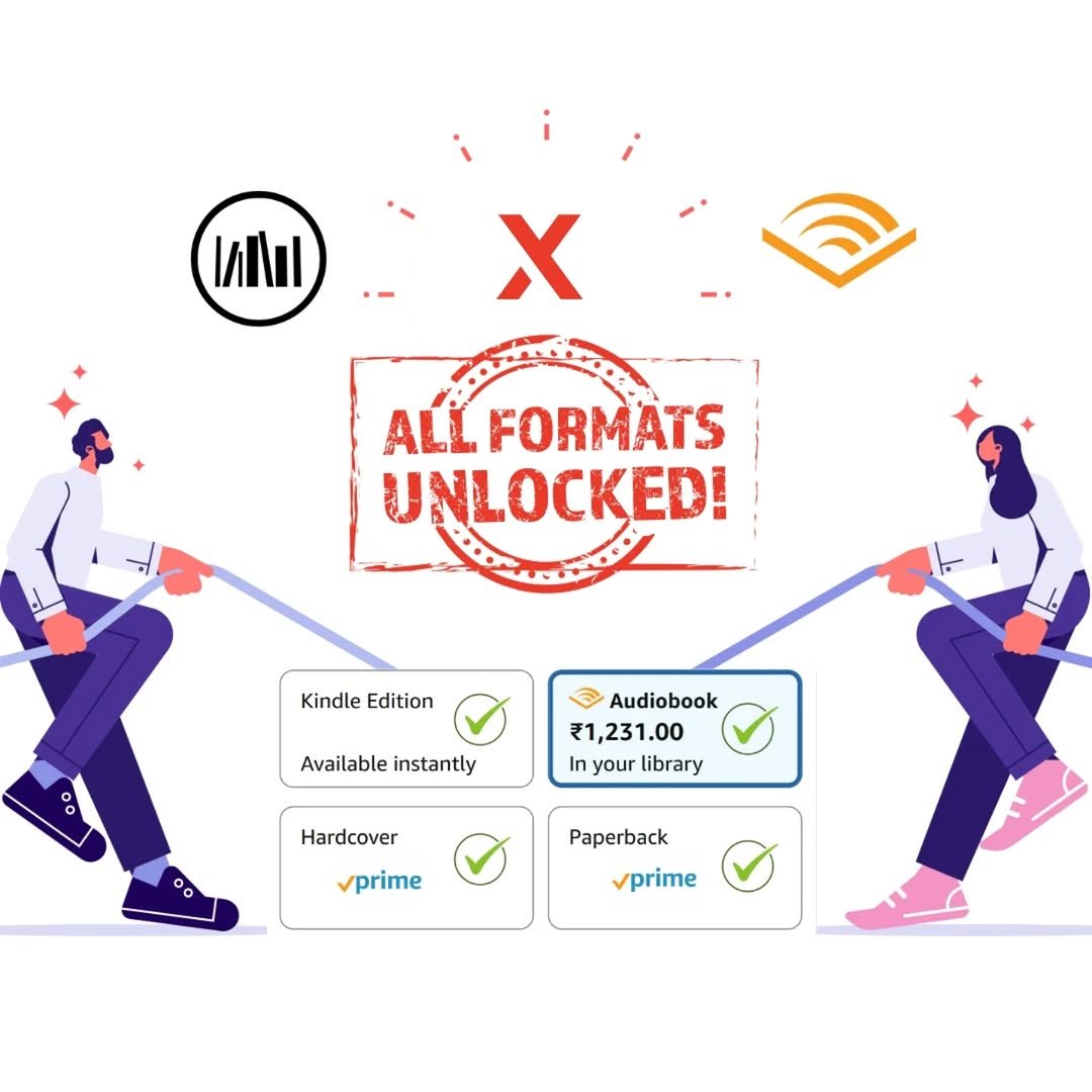 Photo by Booksthakam in India with @penaime.publishers, @wordu.in, and @narayam.in. May be a graphic of ‎phone, screen and ‎text that says '‎MNal X ALL FORMATS UNLOCKED! Kindle Edition Available instantly ه Audiobook ₹1,231.00 In your library Hardcover prime Paperback prime‎'‎‎.