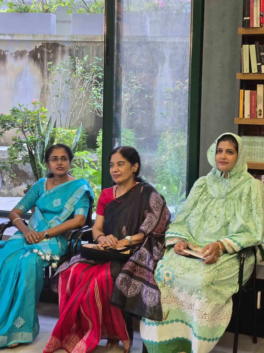 Photo shared by Booksthakam on November 06, 2025 tagging @thereadingroomtvm, @akhyrunnisa, @gayilkg16, and @uninked_poetry. May be an image of one or more people and text.