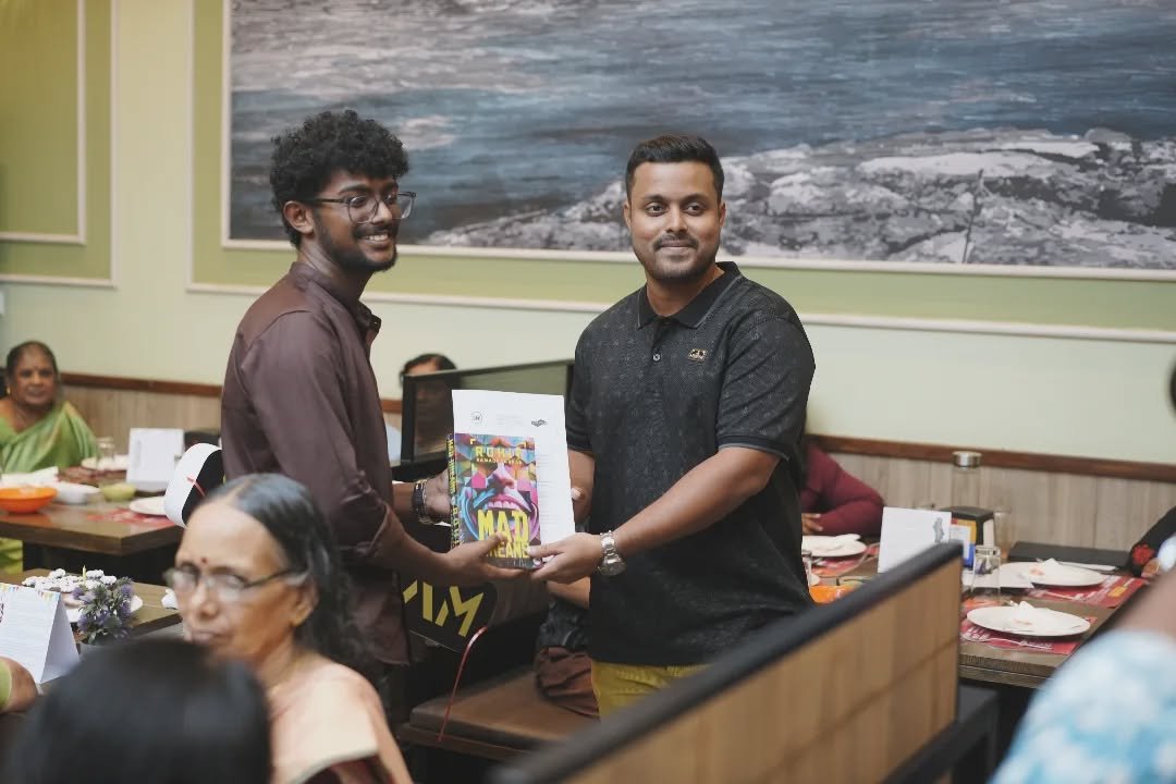 Photo shared by Narayam | നാരായം on December 28, 2025 tagging @mr.sajin, @booktalkwithshon, @the_rohitr, @jibinroji, and @booksthakam. May be an image of smiling, book and text that says 'IM'.