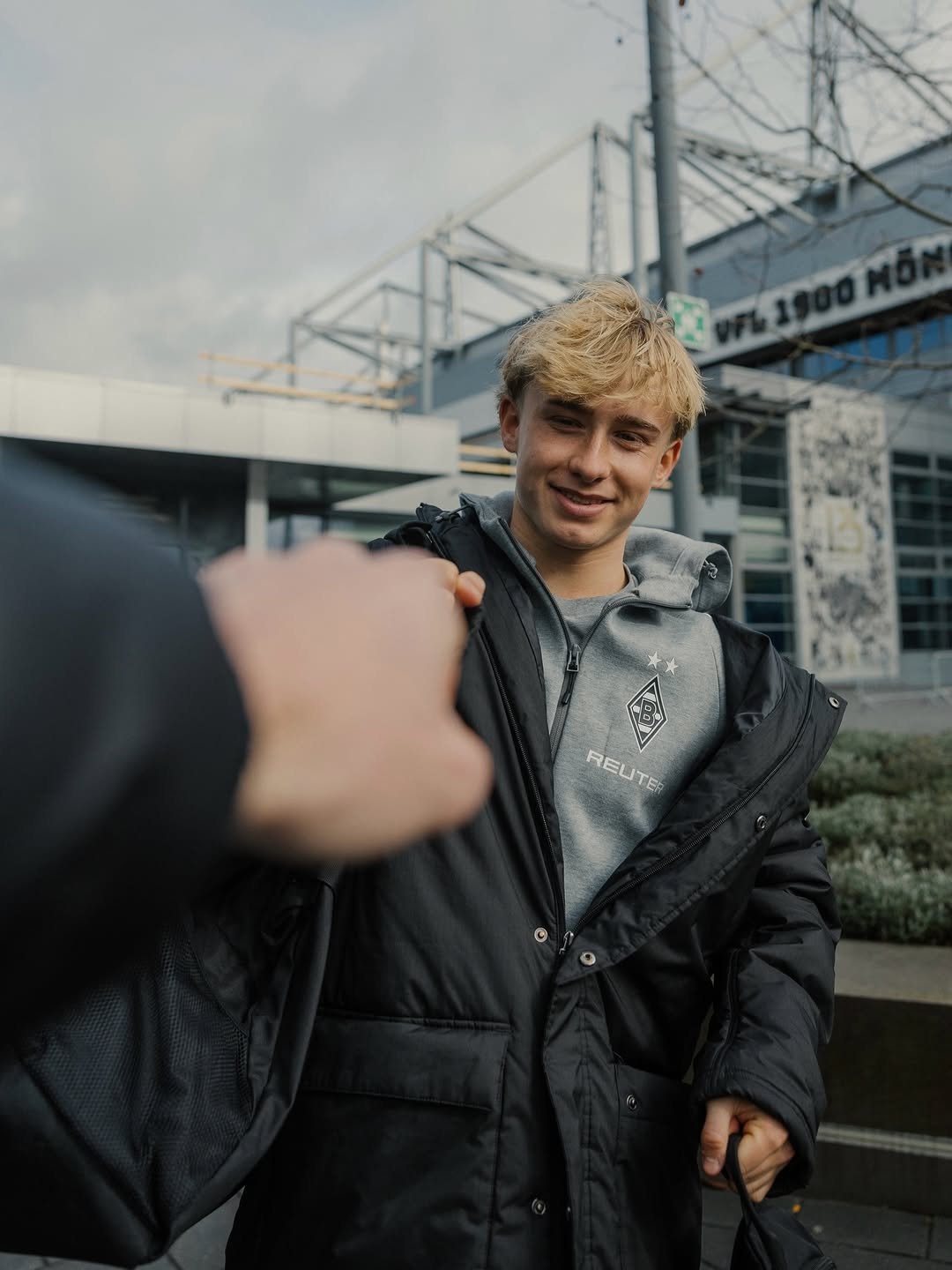 Photo shared by Borussia Mönchengladbach | FohlenStall on February 17, 2026 tagging @borussia, and @fritz.fleck. May be an image of one or more people, parka and text.