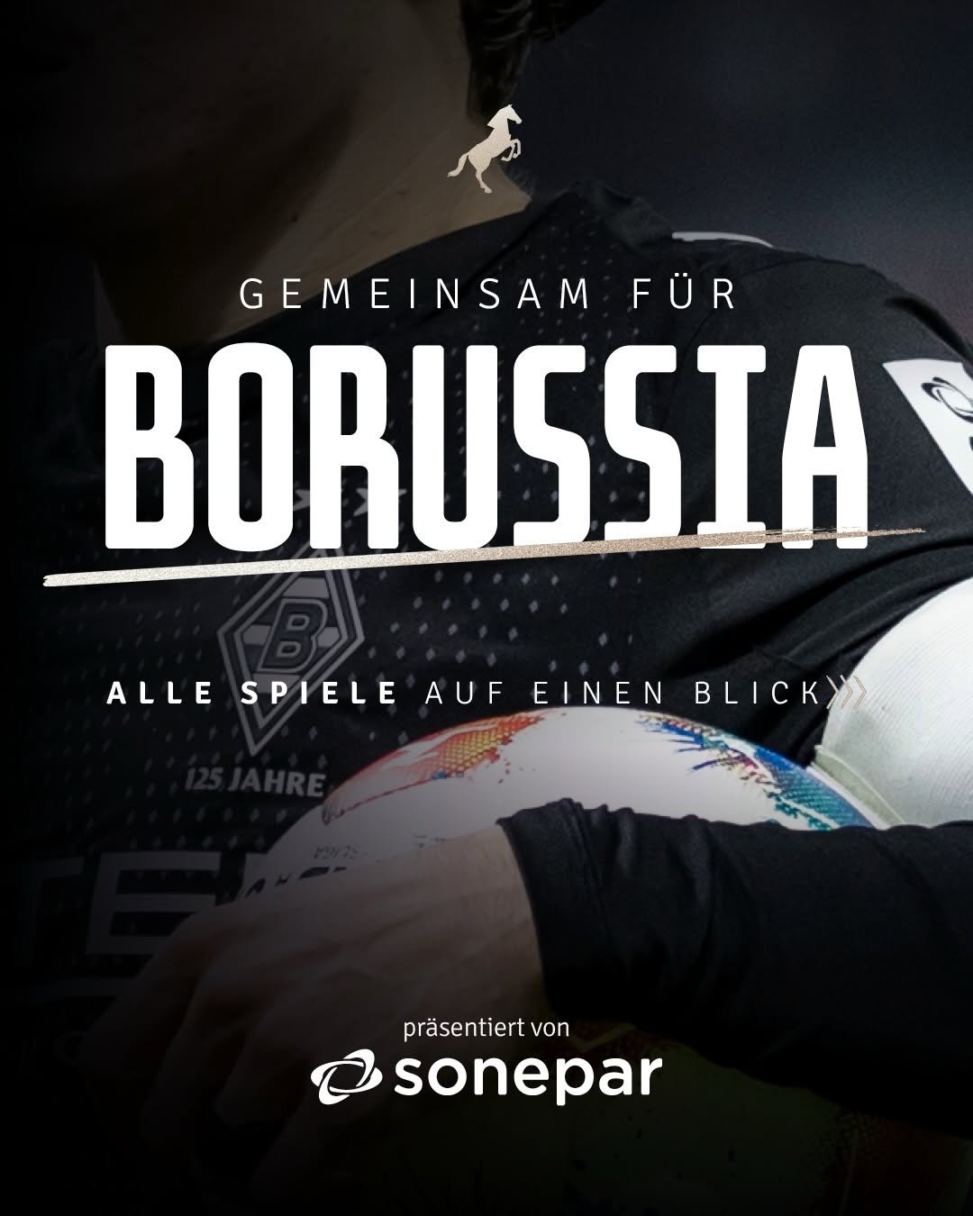 Photo shared by Borussia Mönchengladbach | Bundesliga on February 19, 2026 tagging @borussia_frauen, @borussia_e_sports, and @borussia_fohlenstall. May be an image of football, poster, sports equipment and text that says 'GEMEINSAM FÜR BORUSSIA 500 ALLE SPIELE AUF EINEN BLICK> präsentiert von sonepar'.