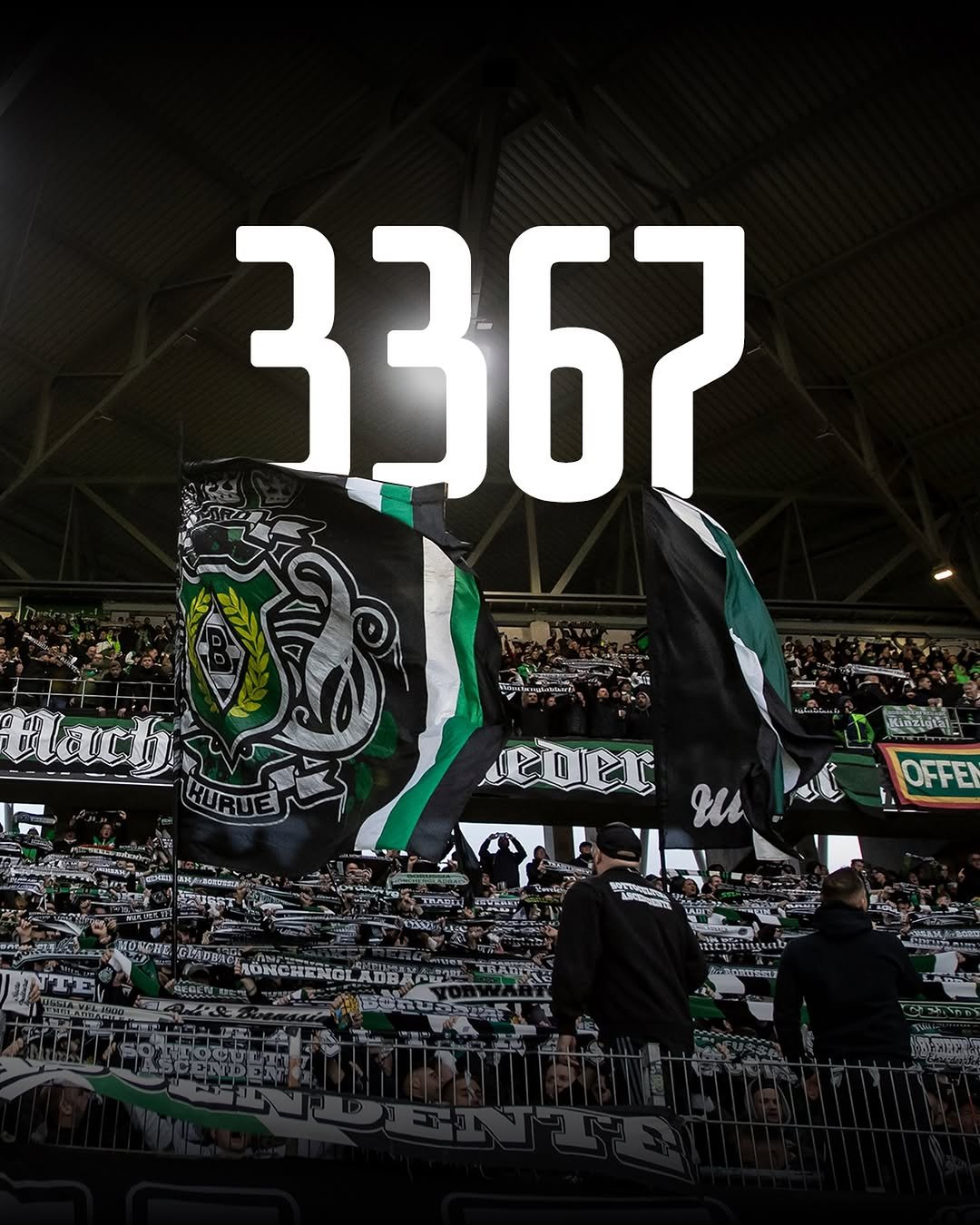 Photo by Borussia Mönchengladbach | Bundesliga in Europa-Park Stadion. May be an image of soccer, banner, stadium and text.