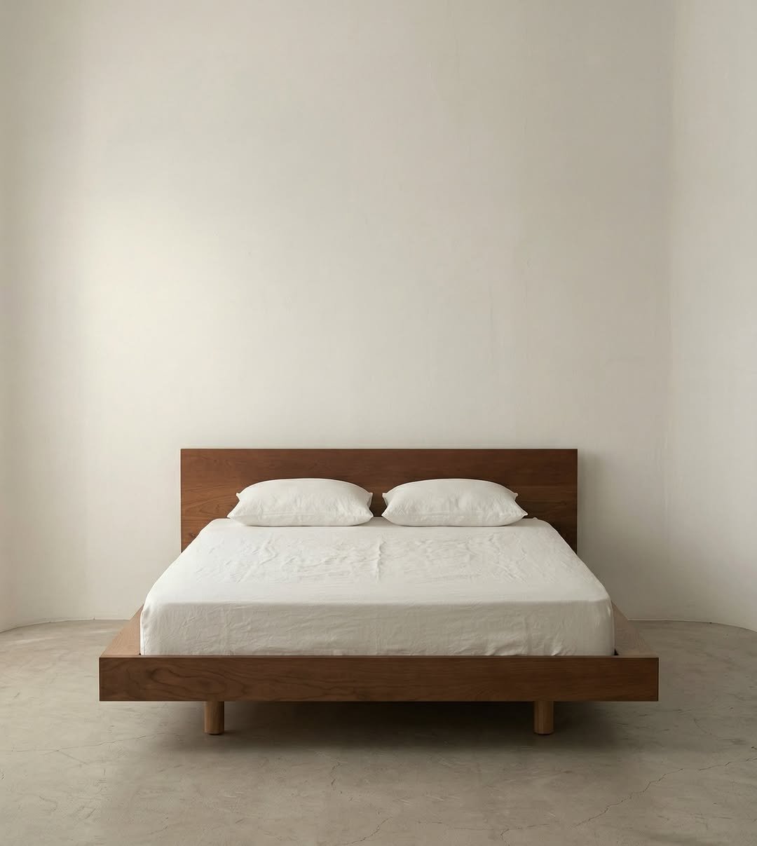 Photo by 보스커 | 원목침대 | 침대프레임 | 주문제작 침대 on April 10, 2026. May be an image of mattress, bed, headboard, bedroom, indoors and text.