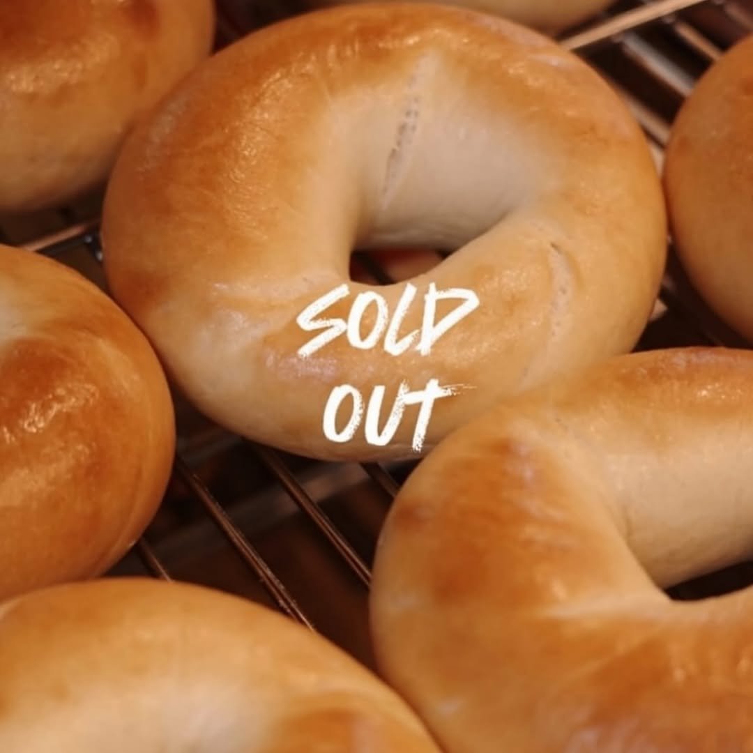 Photo by 영월 블랑제리상떼 (여성기업) on August 09, 2025. May be an image of bagel and text that says 'SOLD OUT'.