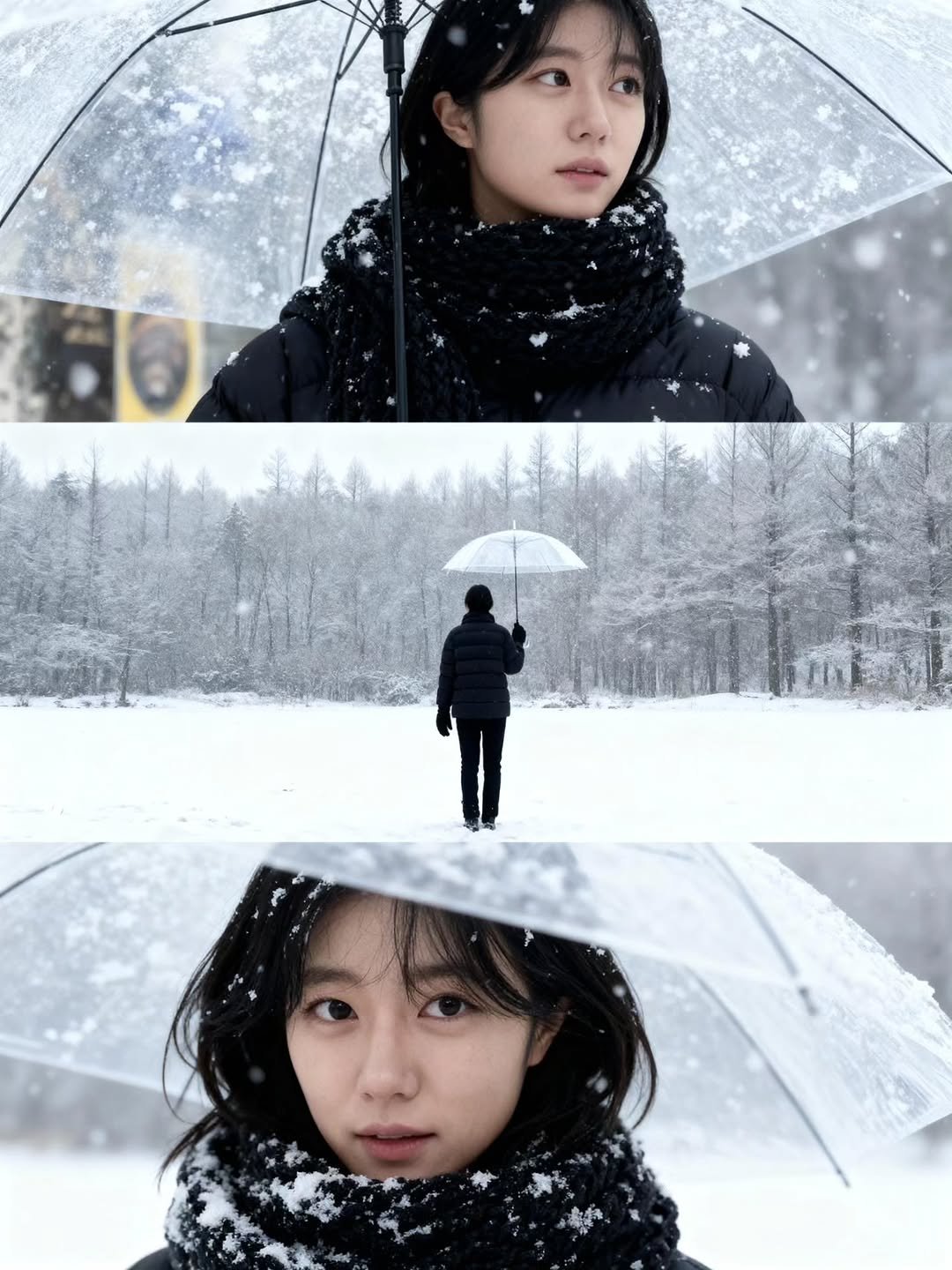 Photo by 박점형 on November 01, 2025. May be an image of duffle coat, goosedown coat, parka, umbrella and text.