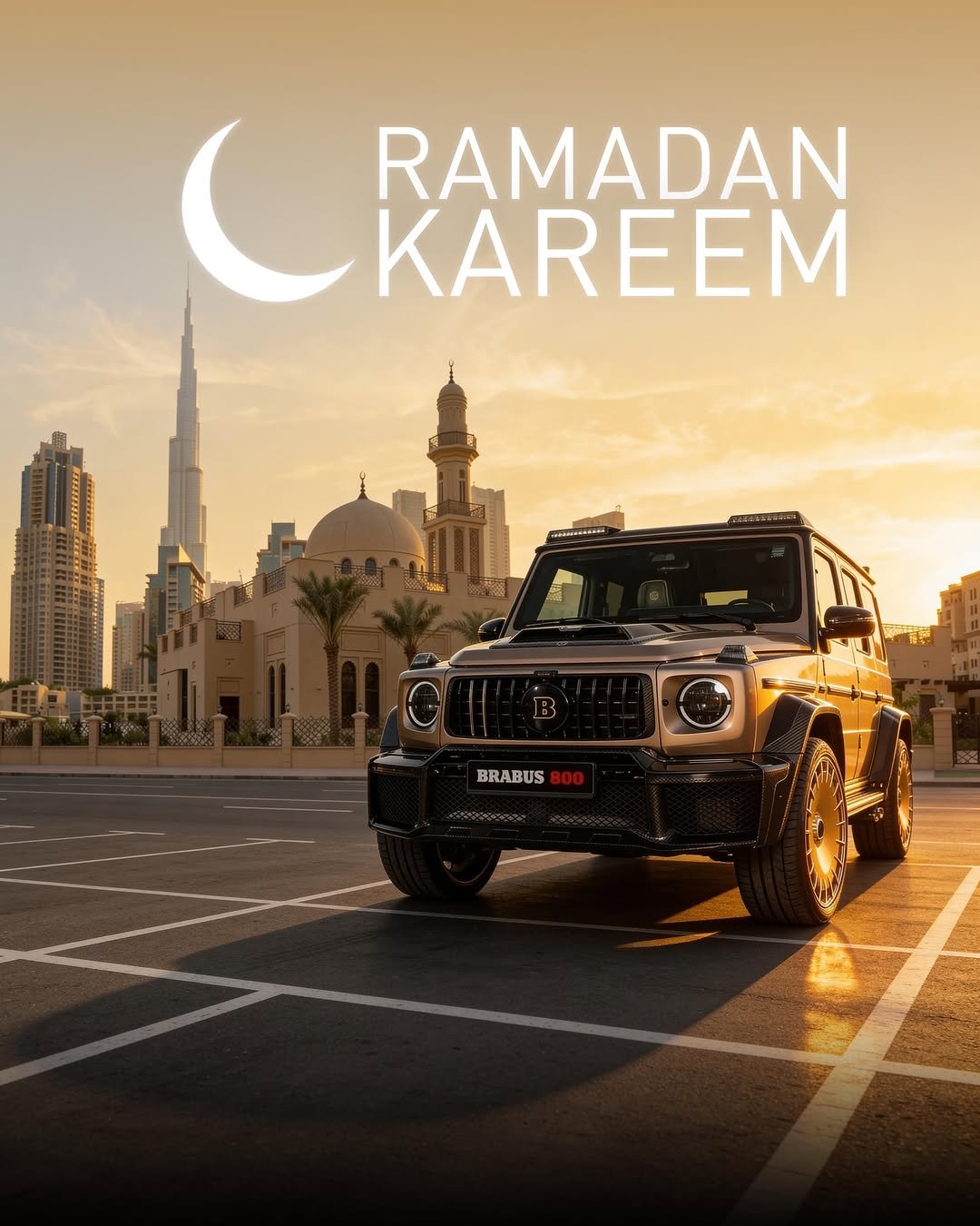 Photo by BRABUS Middle East in Brabus Middle East with @constantin_brabus, @brabus, and @mili.brabus. May be an image of jeep, car, wheel, poster, outdoors and text that says 'C KAREEM KAREEM RAMADAN BRABUS BRABUS800 80O'.