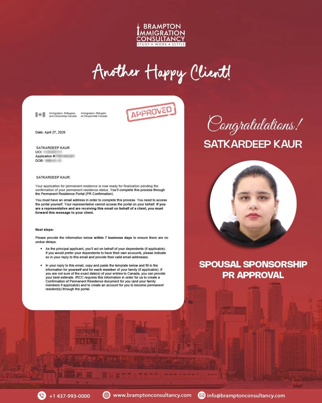 bramptonimmigration 게시물 이미지: Another happy client and another beautiful...