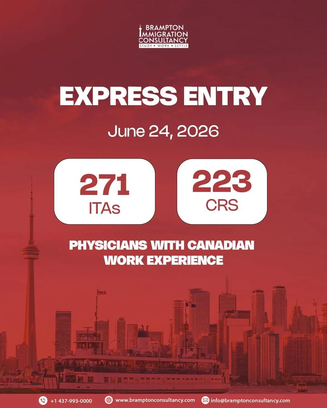 bramptonimmigration 게시물 이미지: 📢 Another targeted Express Entry draw is in...
