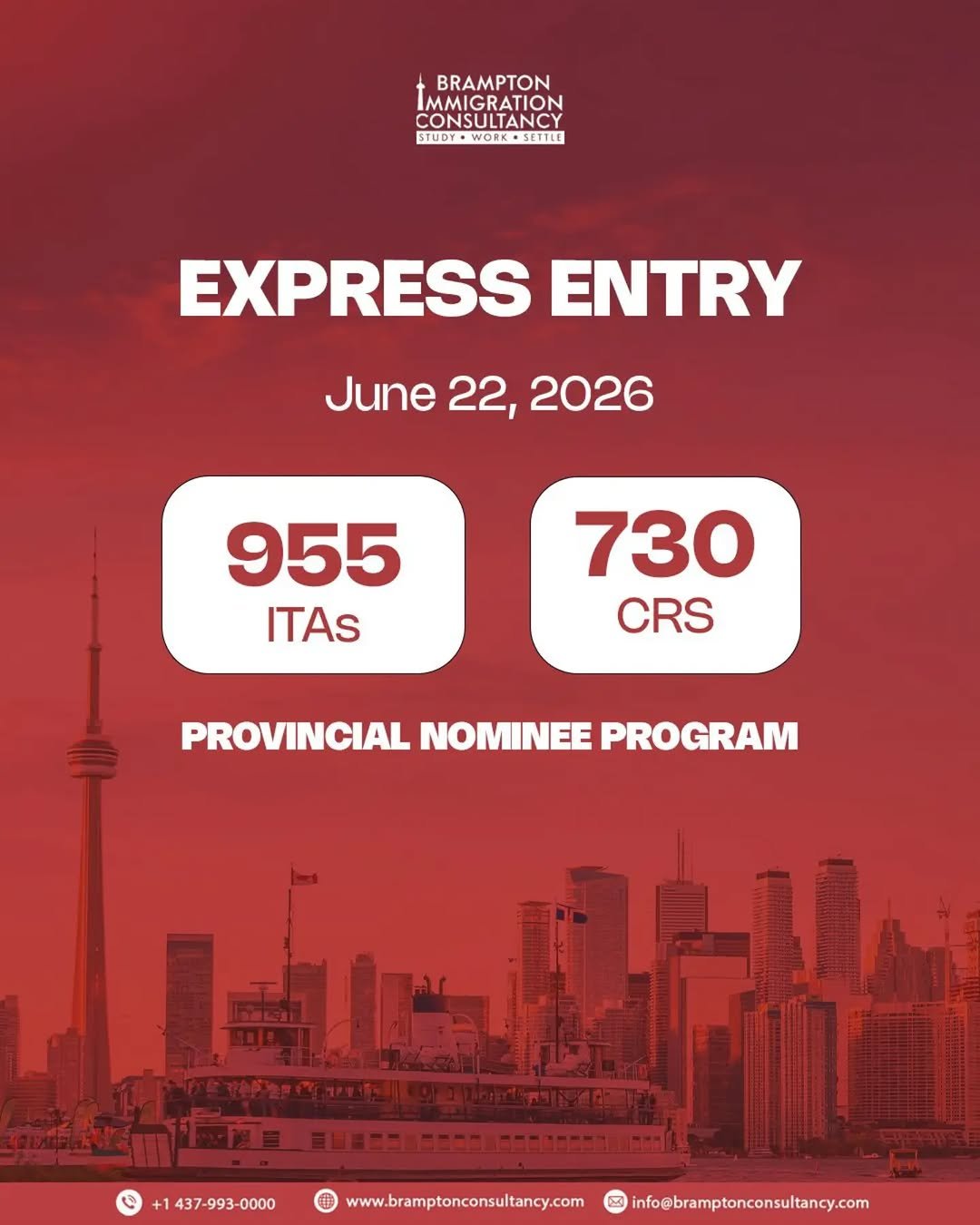 bramptonimmigration 게시물 이미지: 🚨 Express Entry PNP Draw Update | June 22,...