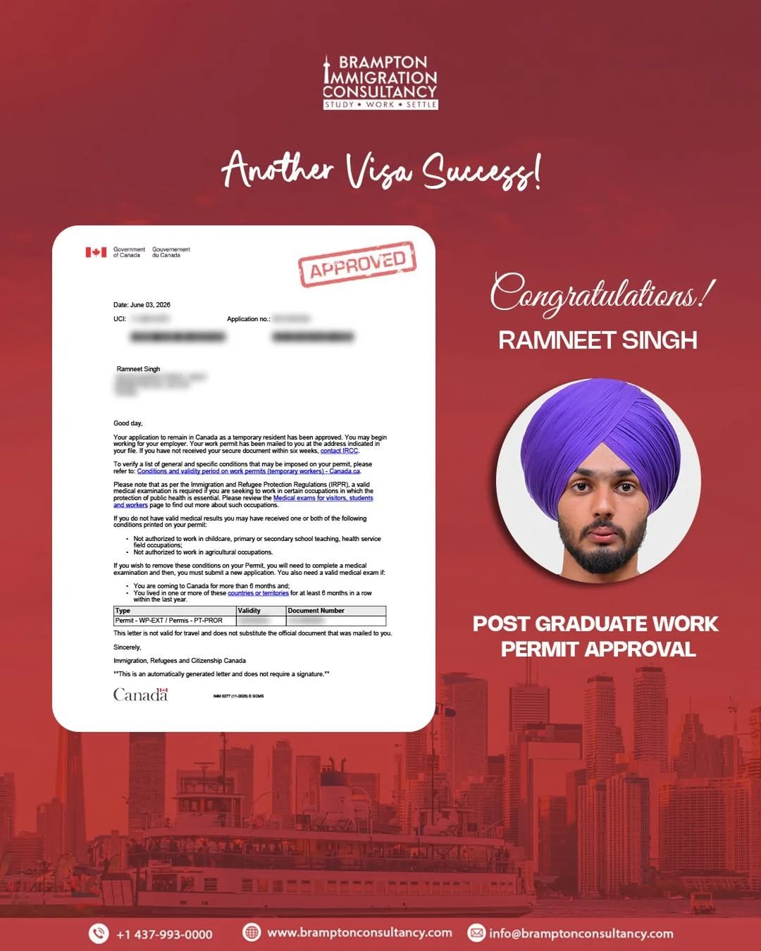 bramptonimmigration 게시물 이미지: A successful PGWP approval is often the...