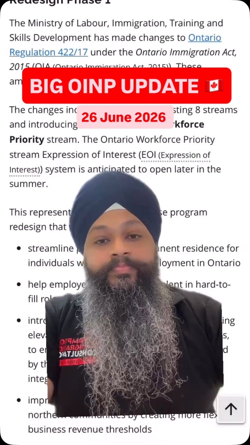 bramptonimmigration 게시물 이미지: 🇨🇦🚨Ontario has announced Phase 1 of the OINP...