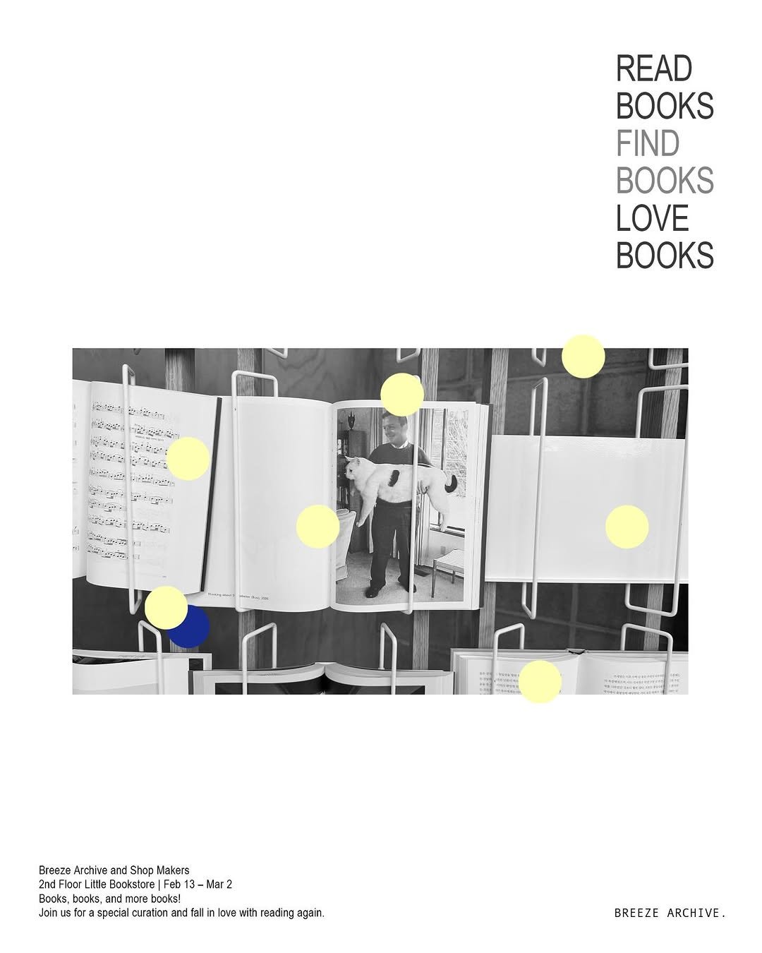 Photo by 브리즈 아카이브 on February 12, 2026. May be a graphic of ‎newspaper, calendar, poster, magazine, book and ‎text that says '‎READ BOOKS FIND BOOKS LOVE BOOKS اللل 伊持さー င် 純からり味 ز なににき CT tira Breeze Archive and Makars Bookstore Boaks boaks books! Join for special curation ยานี Mar2 Ilin love with reading กูลก BREEZE BREEZEARCHIVE. ARCHIVE.‎'‎‎.