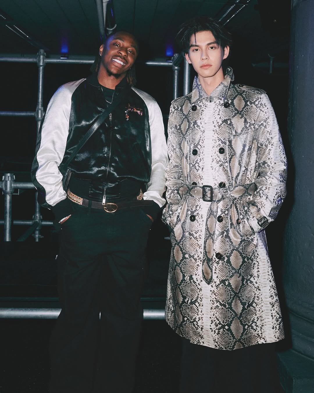 Photo shared by BRIGHT on February 24, 2026 tagging @burberry, and @eze. May be an image of one or more people, bangs, top, bolo tie and text.