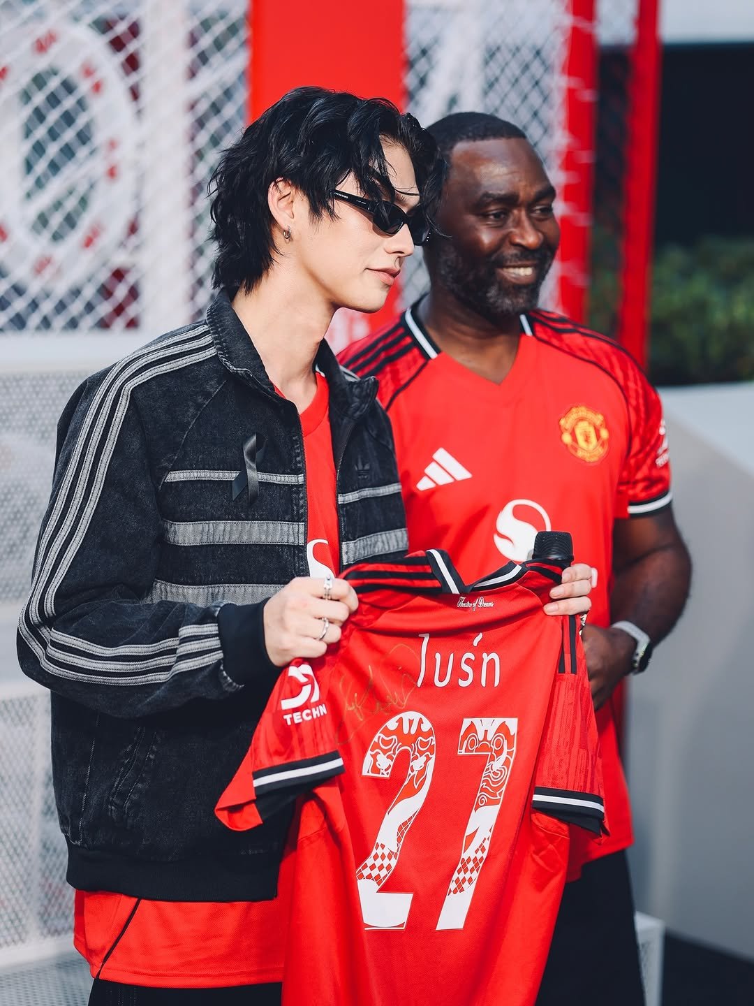 Photo shared by BRIGHT on December 04, 2025 tagging @adidasusfootball, @andycole09, and @adidasthailand. May be an image of one or more people, people playing football, people playing soccer, sportswear, sports equipment, stadium and text.