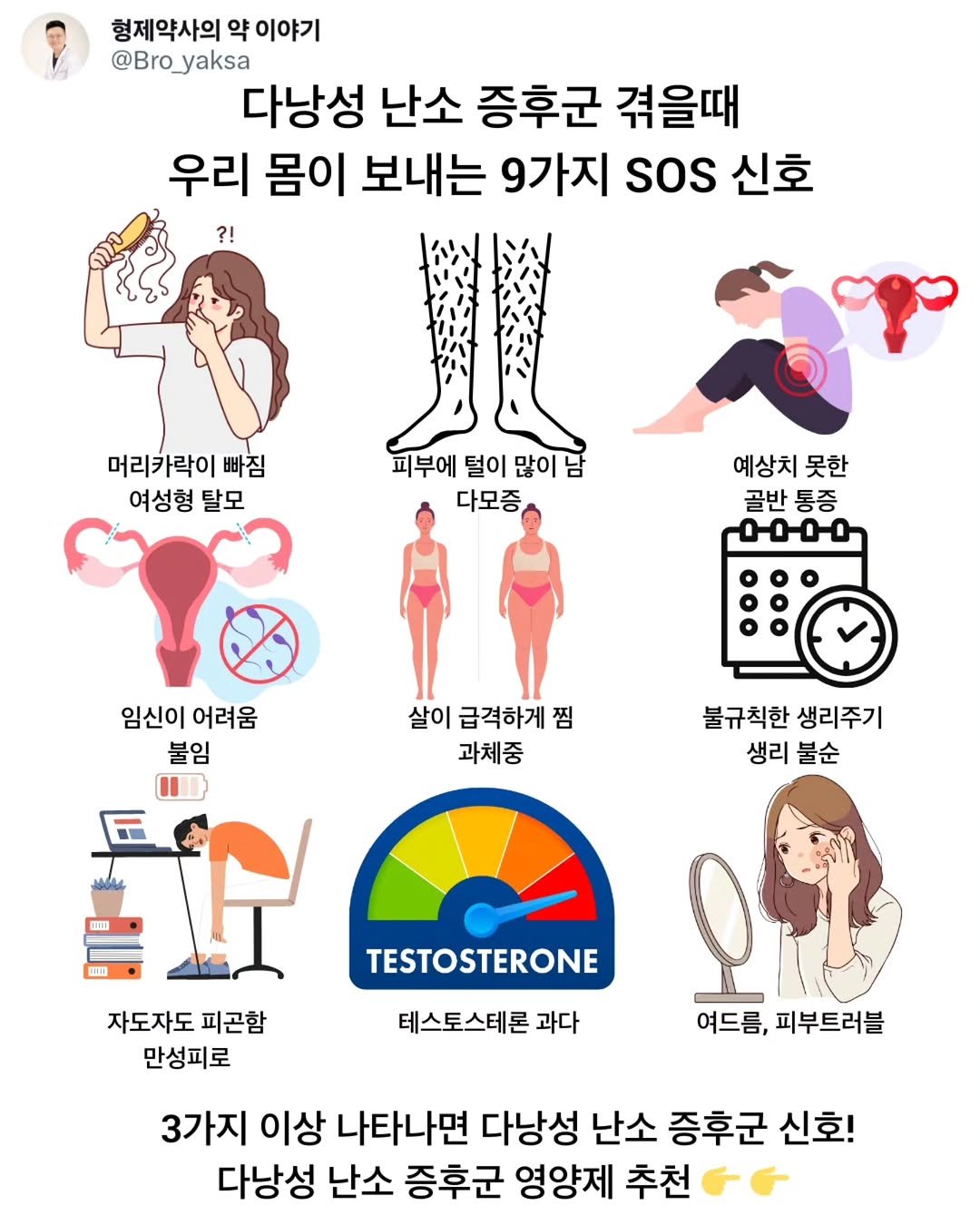 bro_yaksa 게시물 이미지: 다낭성 난소 증후군이 나타났을때  우리 몸이 보내는 9가지 SOS 신호...