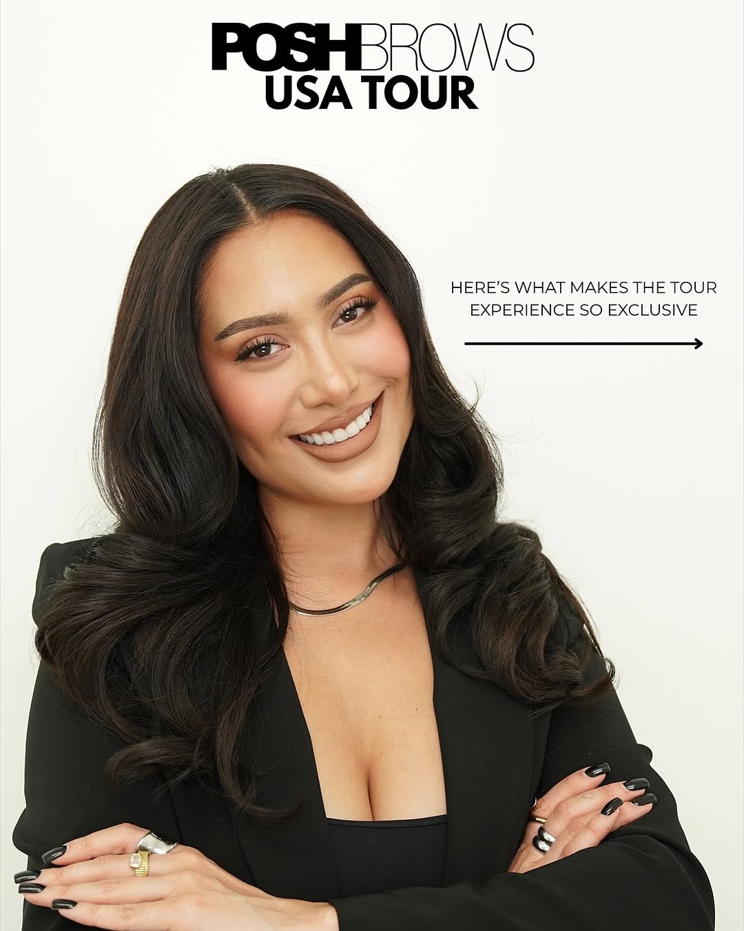 Photo shared by 𝐋.𝐀.’𝐬 # 𝟏 𝐁𝐫𝐨𝐰 𝐄𝐝𝐮𝐜𝐚𝐭𝐨𝐫 | 𝟐𝐊+ 𝐆𝐥𝐨𝐛𝐚𝐥 𝐒𝐭𝐮𝐝𝐞𝐧𝐭𝐬 on October 30, 2025 tagging @poshbrowsla, and @poshbrowspro. May be an image of one or more people, makeup, magazine and text that says 'POSHBROWS USA USATOUR TOUR HERE'S WHAT MAKES THE TOUR EXPERIENCE so EXCLUSIVE'.