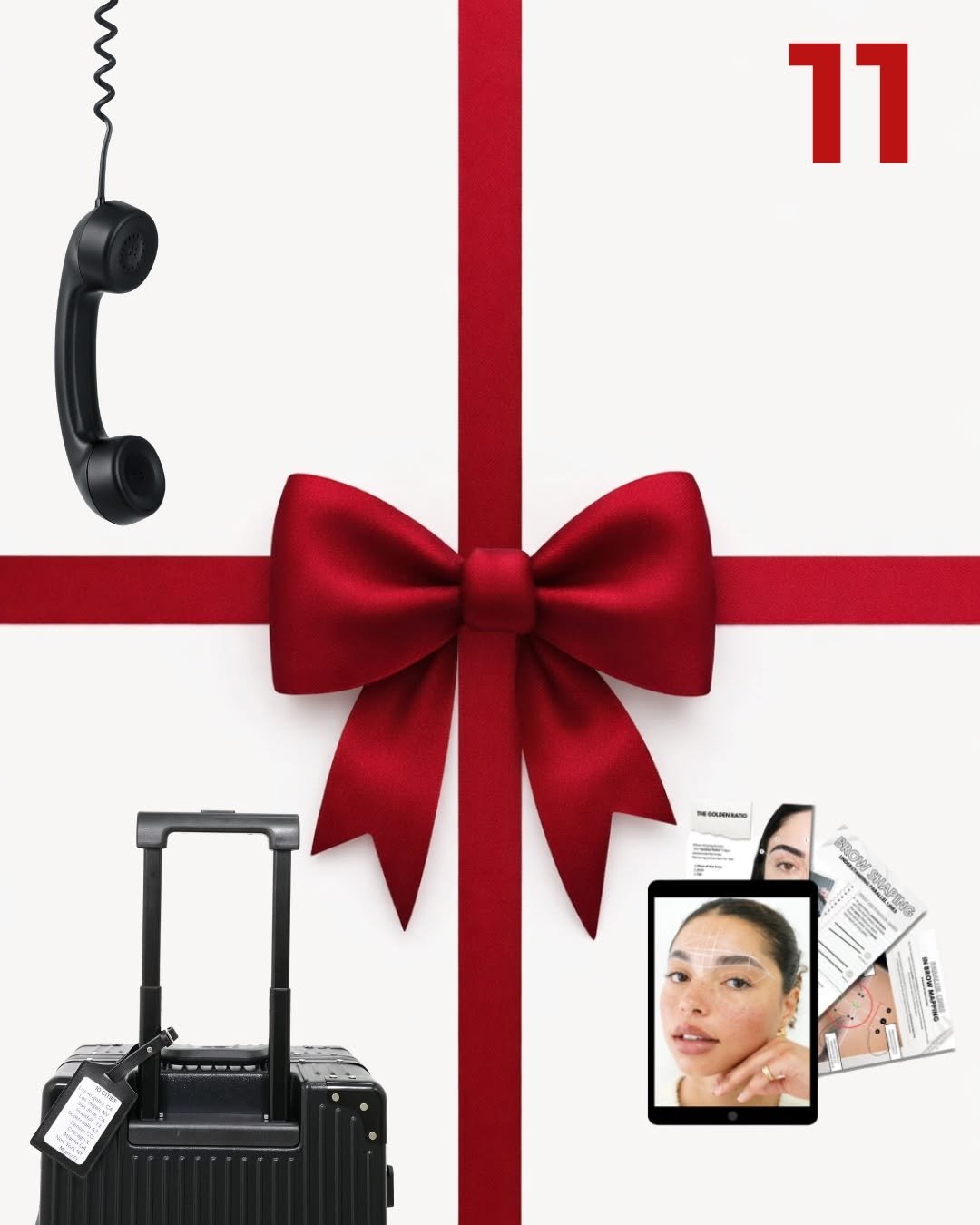 Photo shared by 𝐏𝐑𝐎 𝐁𝐑𝐎𝐖 𝐒𝐔𝐏𝐏𝐋𝐈𝐄𝐒 on December 22, 2025 tagging @browsbyzulema. May be an image of one or more people, makeup, suitcase, phone, luggage, briefcase and text.