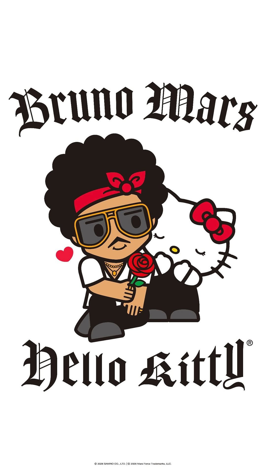 brunomars 게시물 이미지: Kawaii meets Romantic ♥️🌹🎶 #HelloKittyxBrunoMars