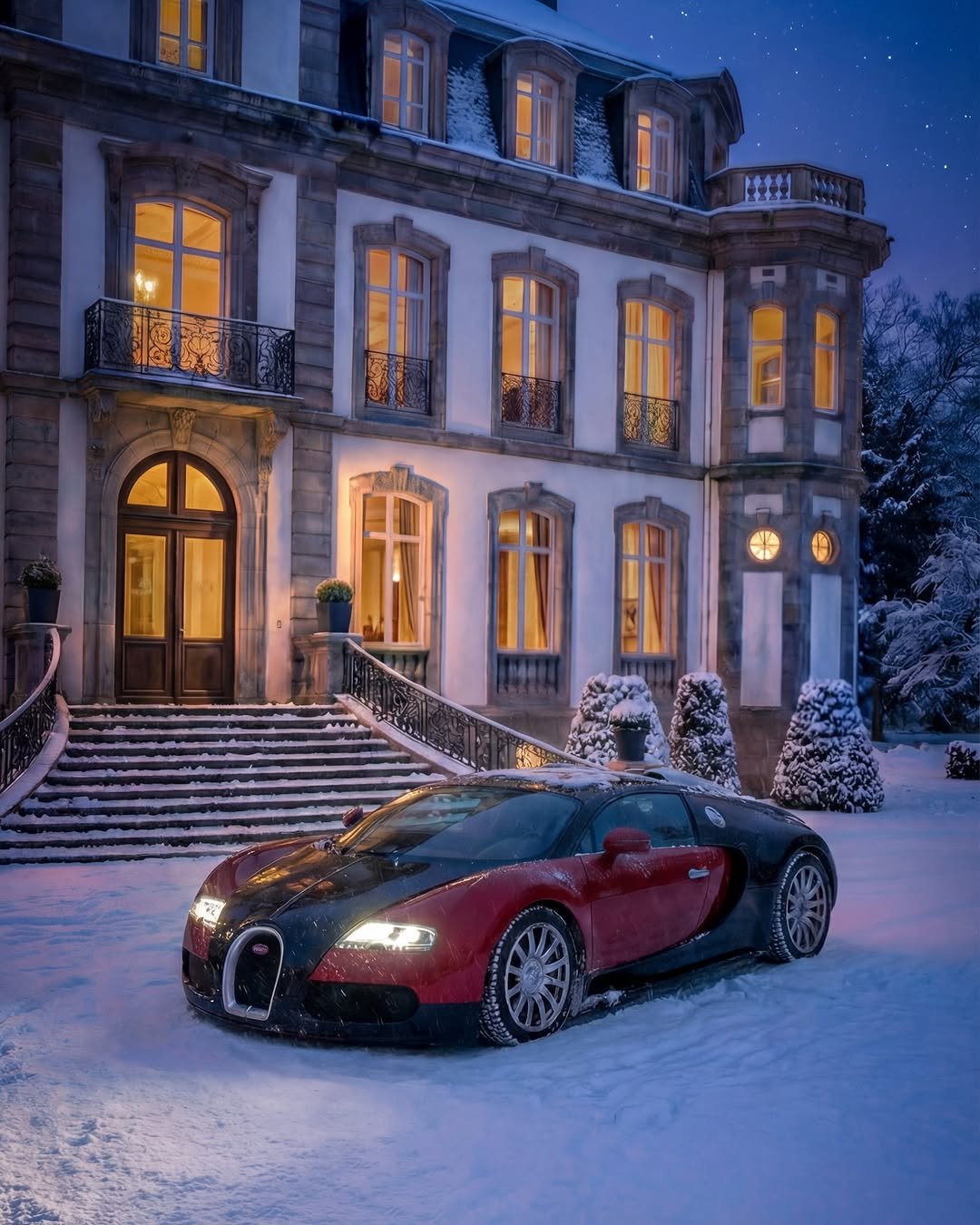 Photo by BUGATTI on December 25, 2025. May be an image of car, wheel, road and text.