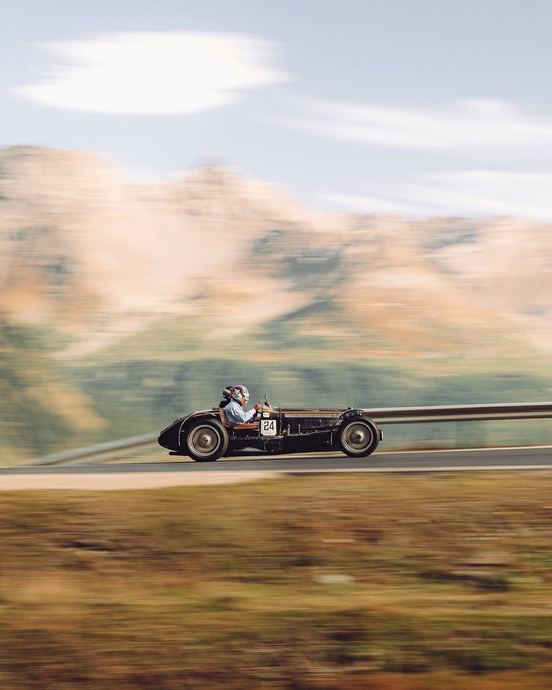 Photo by BUGATTI on September 22, 2025. May be an image of 1 person, racing a vehicle, motorcycle and text.