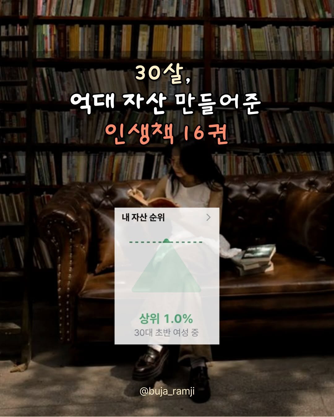 buja.ramji 게시물 이미지: 📚 (공유) 30살, 억대 자산 만들어준 인생책 16권

20대 후반부터...
