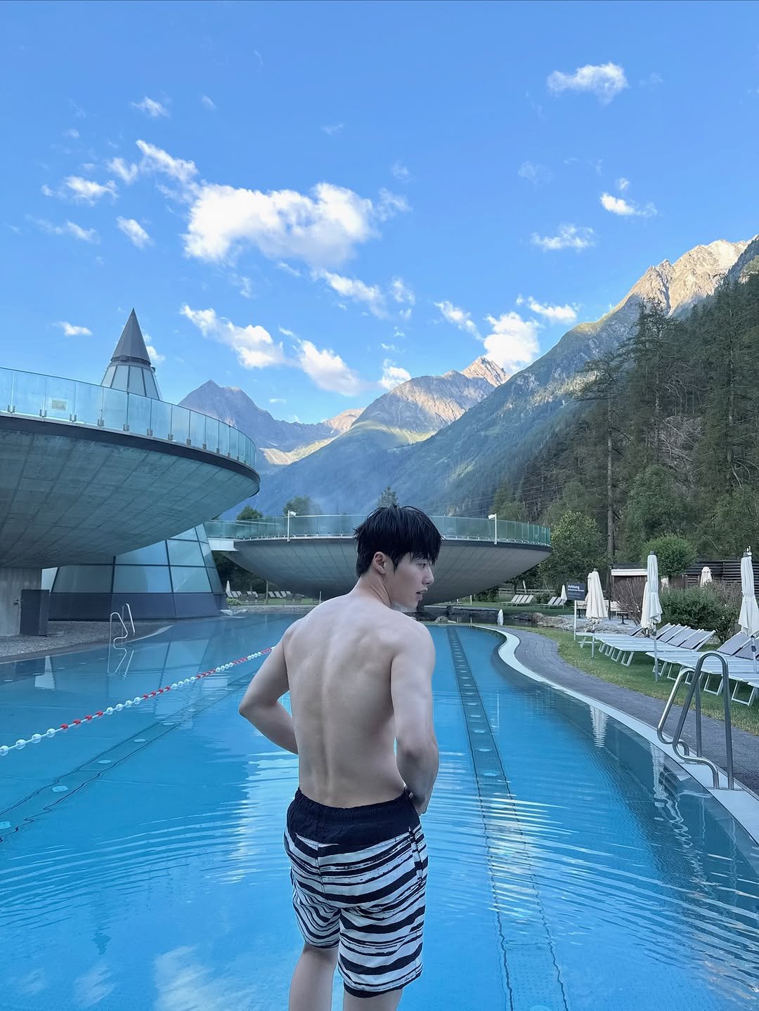 Photo by 조잽미 on July 23, 2025. May be an image of 1 person, swimming, pool and text.