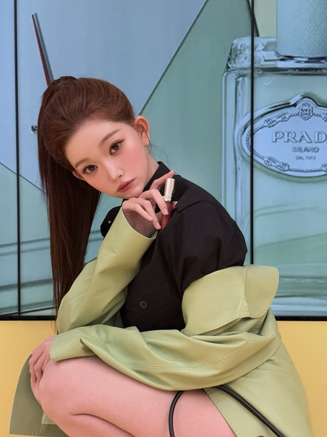 Photo by 츠키 TSUKI on March 27, 2026. May be an image of one or more people, braids, makeup, bolo tie and text.