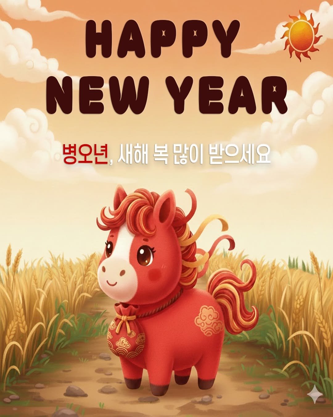 Photo by 부산하면여기[부산맛집/부산카페/부산여행/부산핫플] on December 31, 2025. May be an image of text that says 'HAPPY NEW YEAR 병오년 새해 복 많이 받으세요 ပြစမ ฐ'.