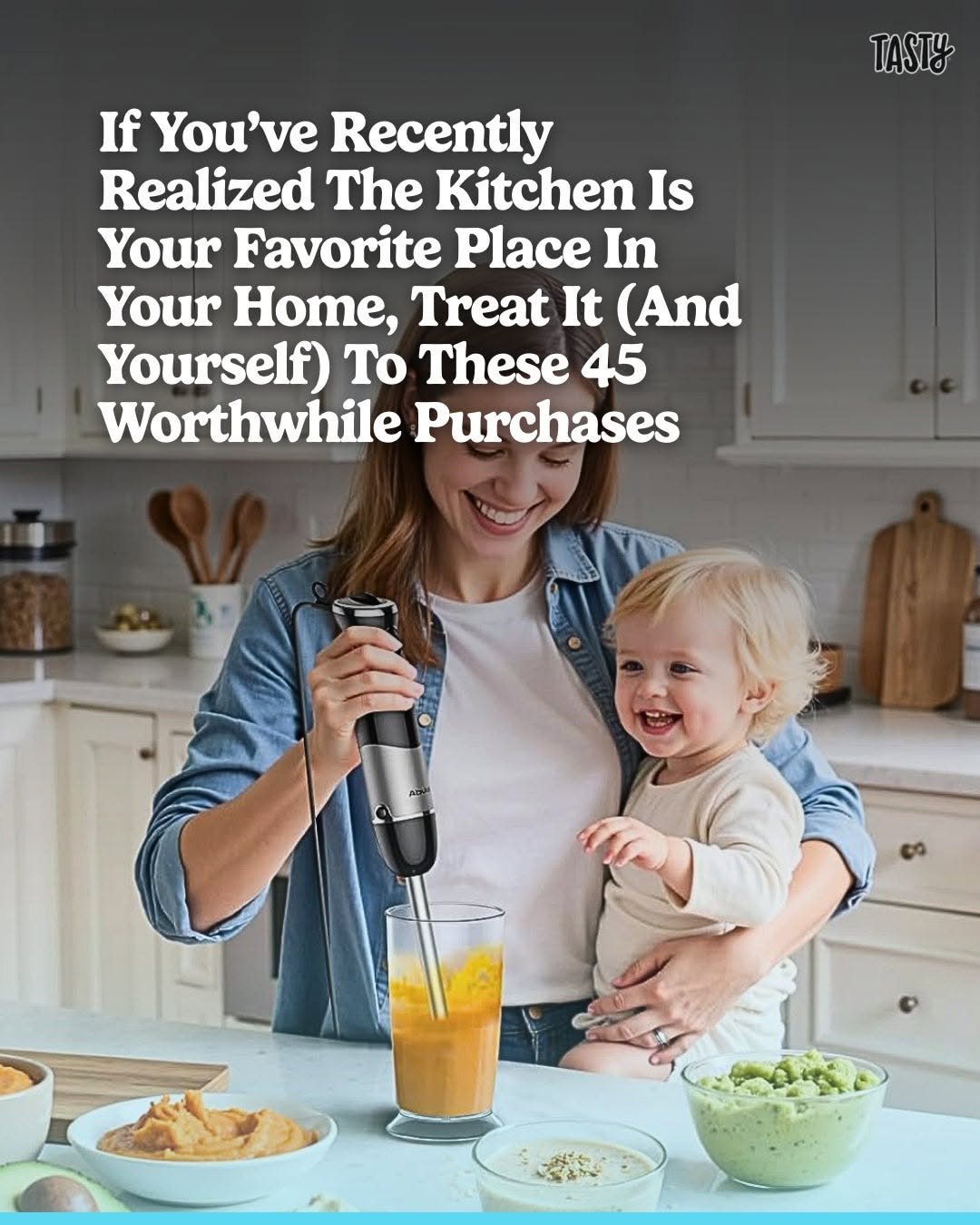 Photo by Tasty on February 28, 2026. May be an image of cooker, countertop, microwave, kitchen and text that says 'TASTY If If ' Recently Realized The Kitchen Is Is Your Favorite Place In Your HOTE, Treat It (And Yourself) To These 45 Worthwhile Purchases'.