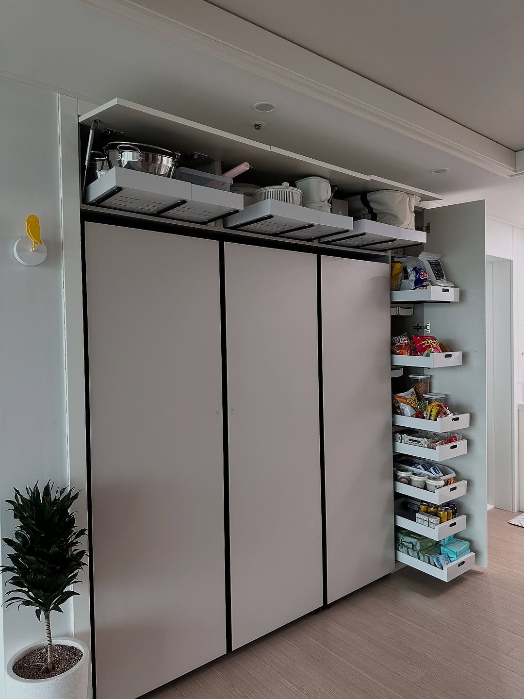 Photo by 바이 미룸 ::: 살림팁 & 정리팁 on August 05, 2025. May be an image of shoes, rack, cabinet, clothes hanger, sliding door, indoors and text.