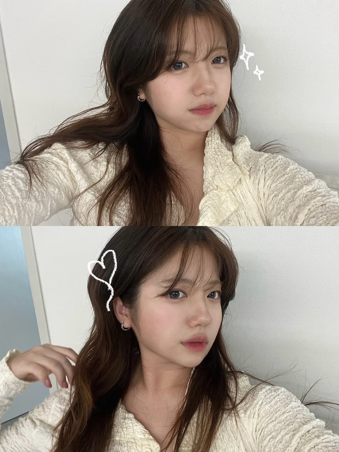 Photo by 송별아 • Byulla on October 07, 2025. May be an image of 2 people, hair, top and text.