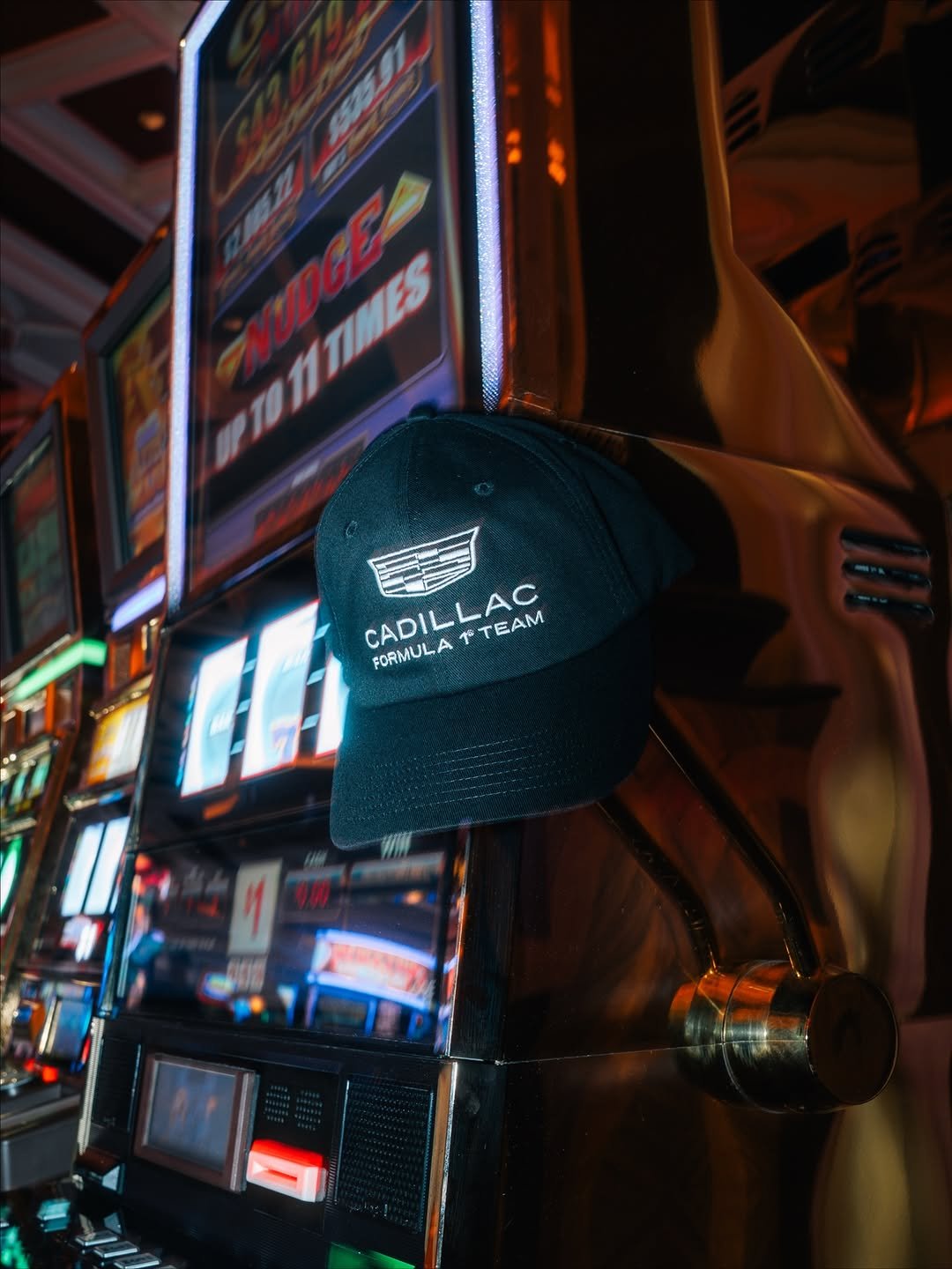 Photo shared by Cadillac Formula 1 Team on November 21, 2025 tagging @f1lasvegas. May be an image of hat and text that says 'PTO1TIMES VOGE CADILLAC FORMULA CADILLAC CADIL CADILTEAM ተ TEAM'.