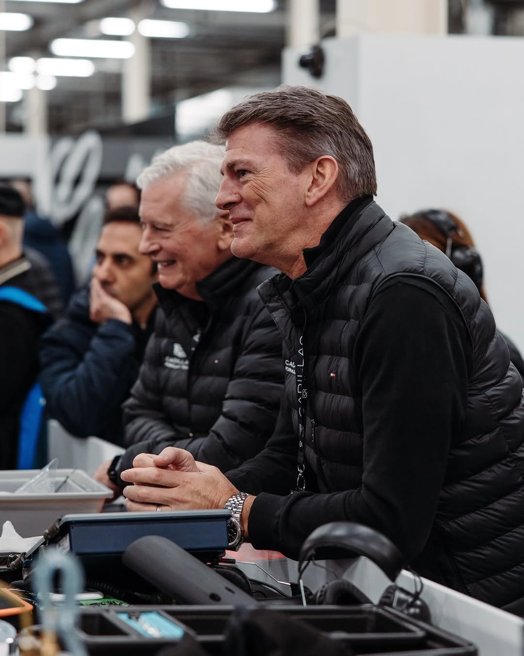 Photo shared by Cadillac Formula 1 Team on January 16, 2026 tagging @cadillac, and @f1. May be an image of one or more people, rack and text.