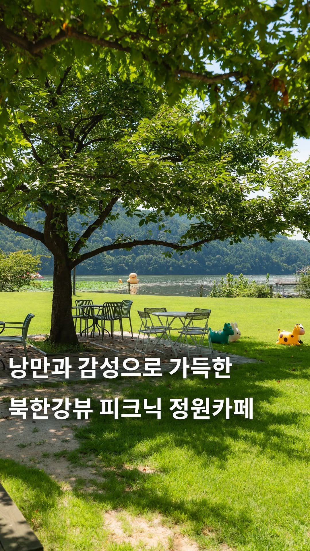 cafe_4nyang 게시물 이미지: 피크닉 정원을 보자마자 놀랐어요..🫢
북한강 바로 앞 넓은 정원에서
피크닉 즐기기...