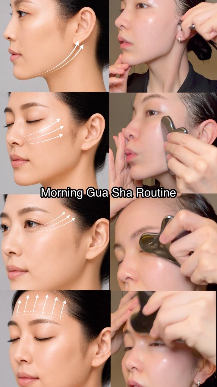 cami_kana 게시물 이미지: Morning Gua Sha Routine☀️

#skincare #スキンケア #カッサ#guasha