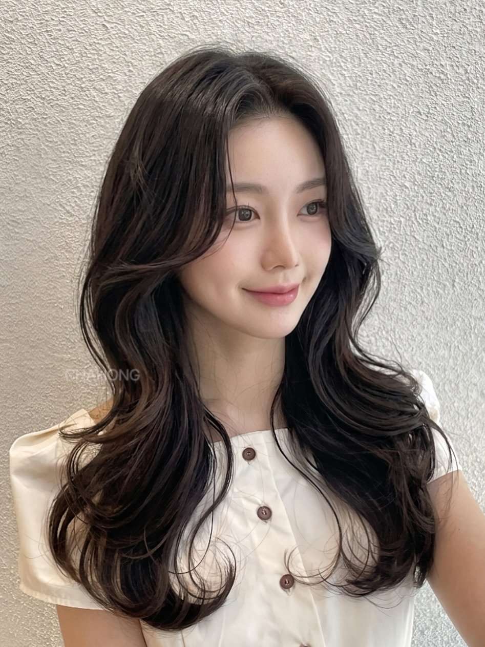 Photo by 반포미용실 차홍룸 반포점 이호선 레이어드펌 긴머리펌 레이어드컷 in 차홍룸 반포점 with @ch_uumi, and @chahong.banpo. May be an image of one or more people, braids, long hair, top and text.