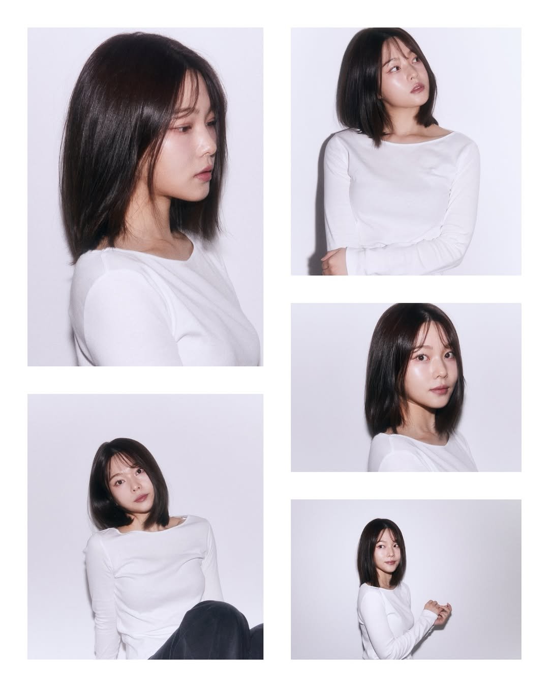 Photo by 강남미용실 •더차강남• 부원장 김태인 슬릭펌 레이어드컷 단발 on November 25, 2025. May be an image of one or more people, hair, turtleneck and text.