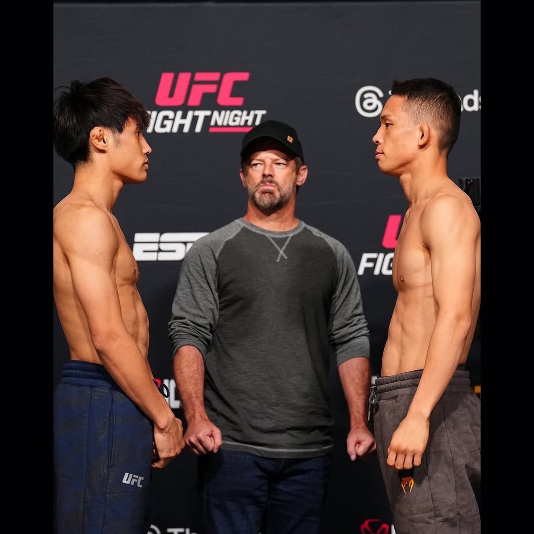 Photo shared by 차도르 Chador on August 01, 2025 tagging @ufc_korea, and @hsp_mma. May be an image of 3 people and text that says 'UFC IGHT IGHTNIGHT NIGHT ර ES L FIC UFC'.