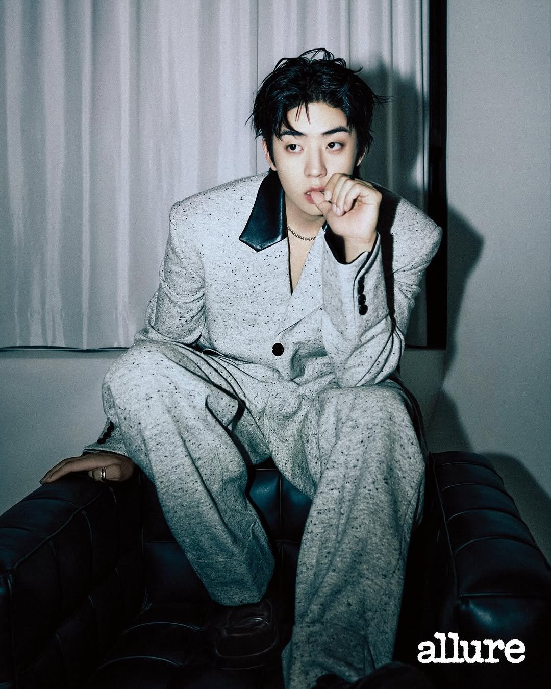 Photo shared by 채종협 on October 22, 2025 tagging @allurekorea. May be an image of magazine, bolo tie and text that says 'd'.