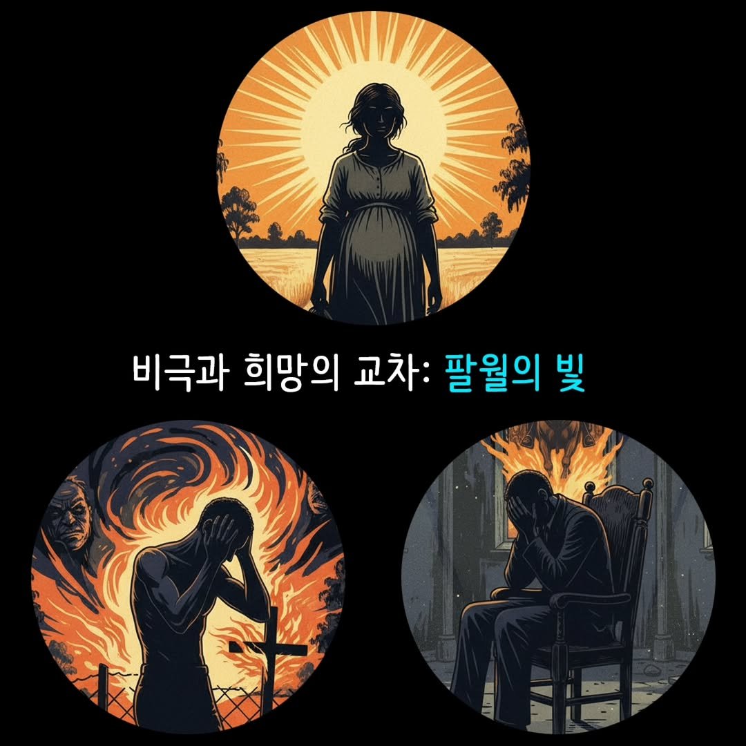 Photo by 책세상 on November 06, 2025. May be a cartoon of text that says '비극과 희망의 교차: 팔월의 빛'.