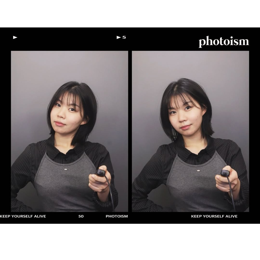 Photo by 챙 | 피부관리 • 자기관리 on March 09, 2026. May be a selfie of one or more people, bangs, makeup, lipstick and text that says '5 photoism KEEPYOURSELFALIVE KEEP YOURSELF ALIVE 50 PHOTOISM PHOT KEEPYOURSELFALIVE KEEP YOURSELF ALIVE'.
