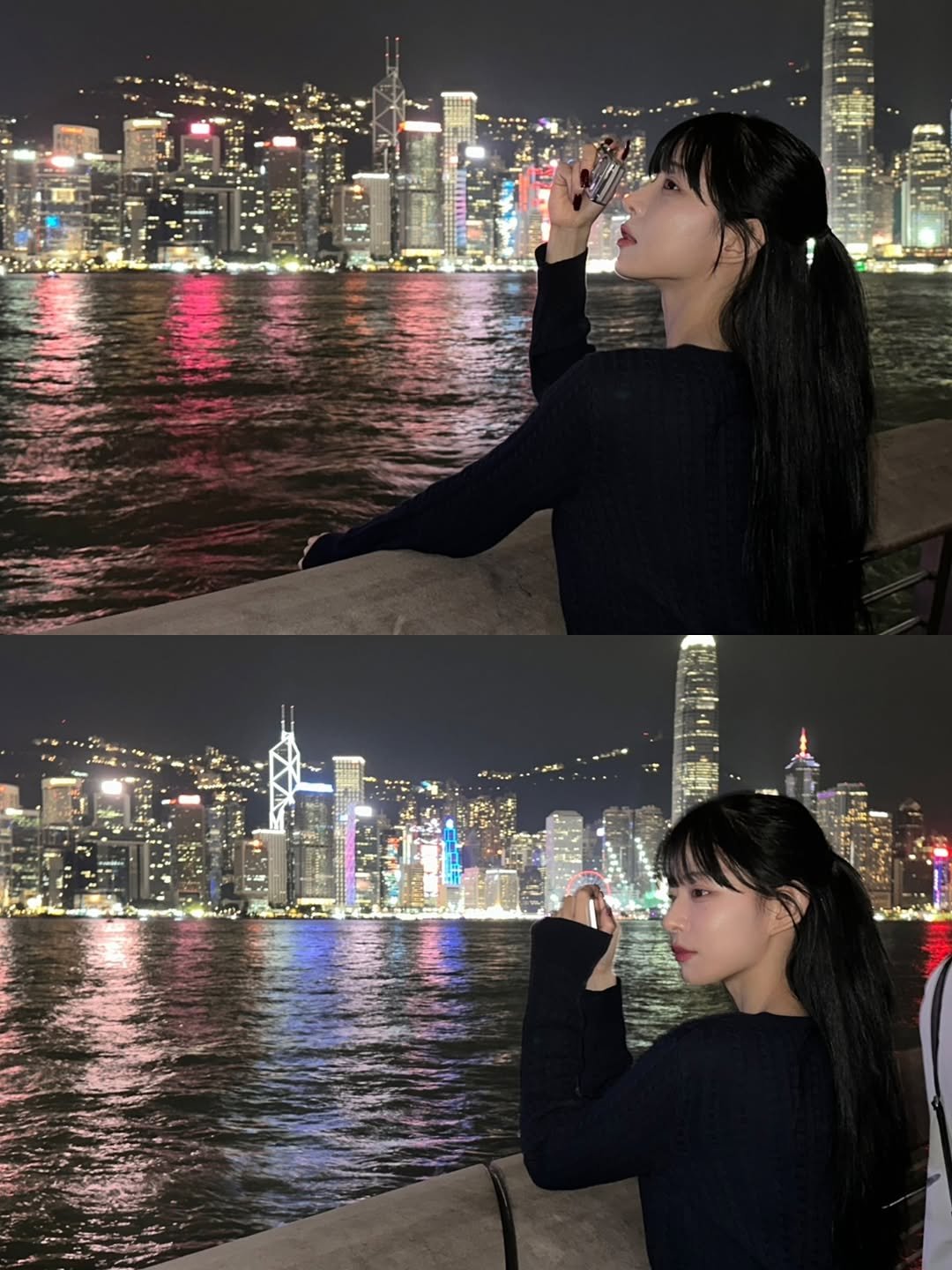 Photo by 이채영 on October 25, 2025. May be an image of Victoria Peak, night and text.